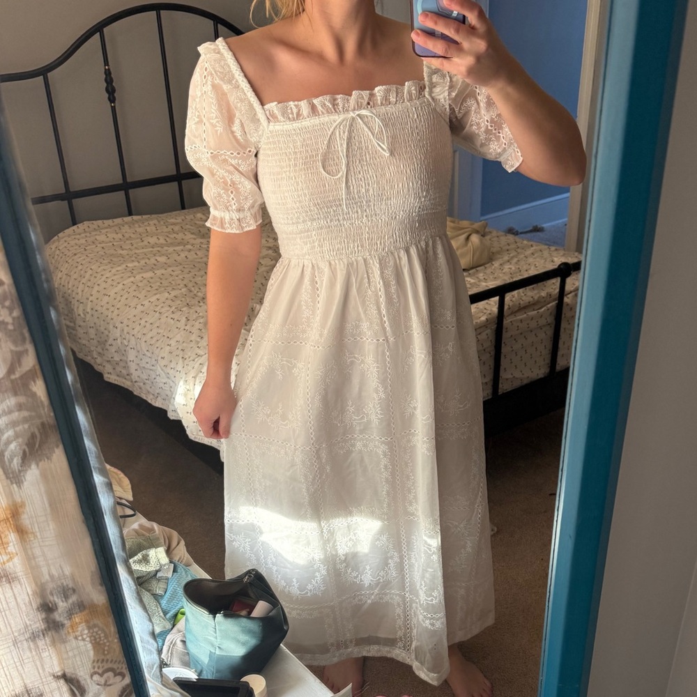 Caroline Constas White Lace dress
